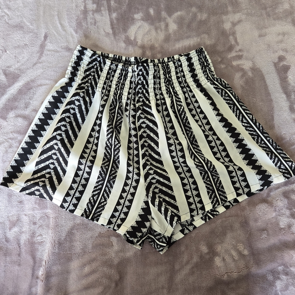 Black and White Patterned Shorts